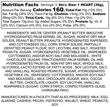 Valentine Peanut Butter Meltie Hearts (3 Pack Small) - 5/Case